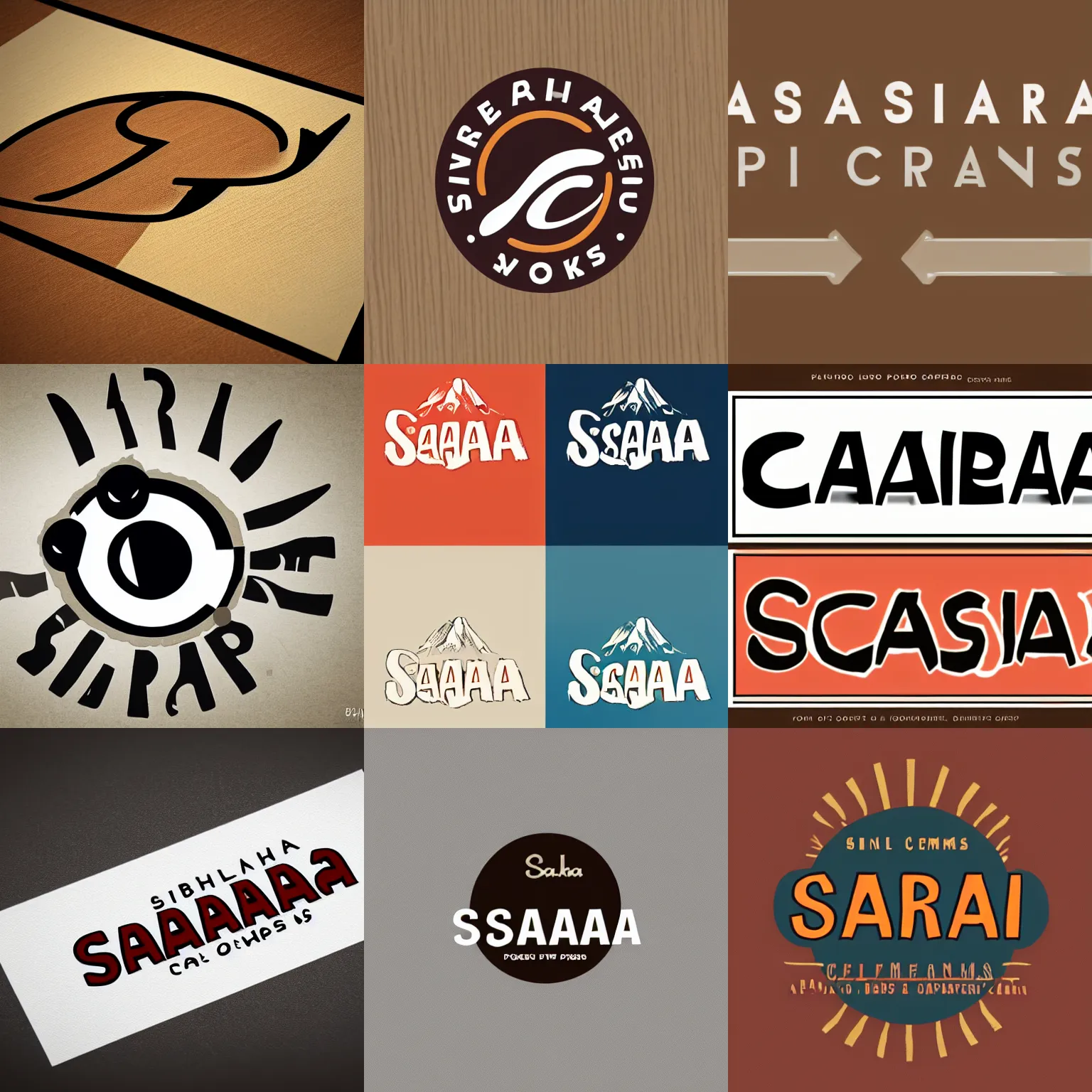 Image similar to Sahara comics logo for a publishing Company, minimalist, desert color scheme