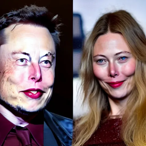 Image similar to elon musk have a face of scarlet johanson