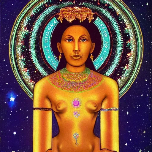 Image similar to a cosmic deity, portrait of a beautiful cosmic goddess