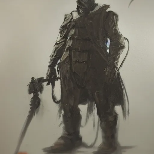 Image similar to hunt showdown mech boss in dark lair painting