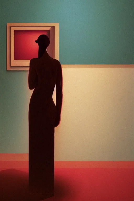 Image similar to woman wearing oculus and digital glitch head edward hopper and james gilleard, zdzislaw beksisnski, higly detailed