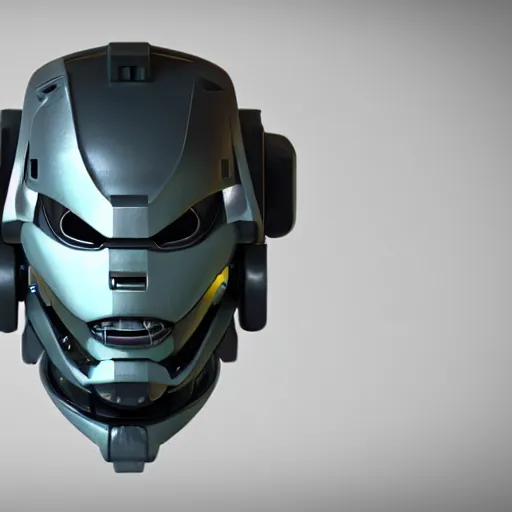 Image similar to sci-fi, helmet design, halo, duke-nuken, science-fiction, robot head, octane-render, cgi, blender, cinema-4d, maya, cgi, redshift