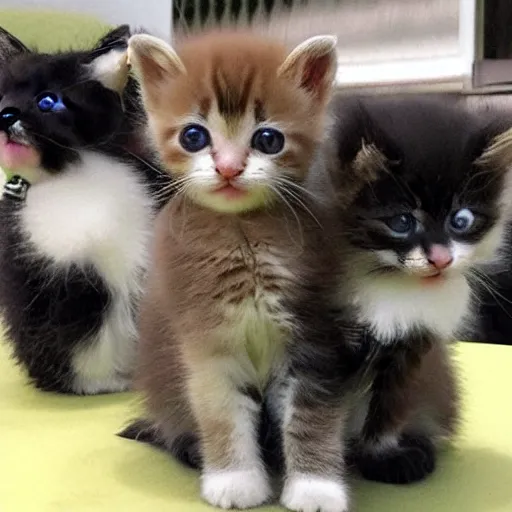 Image similar to first prize winner cute kittens at cute kitten championship displaying their cuteness