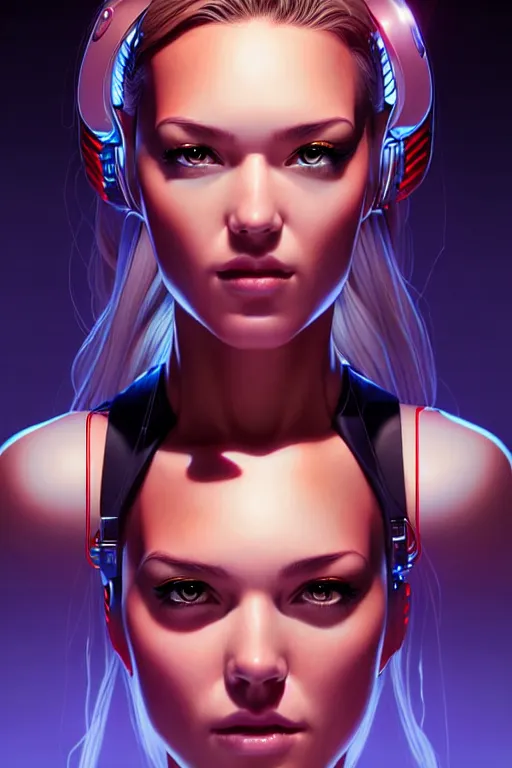 Image similar to android portrait by Artgerm, dan mumford and WLOP