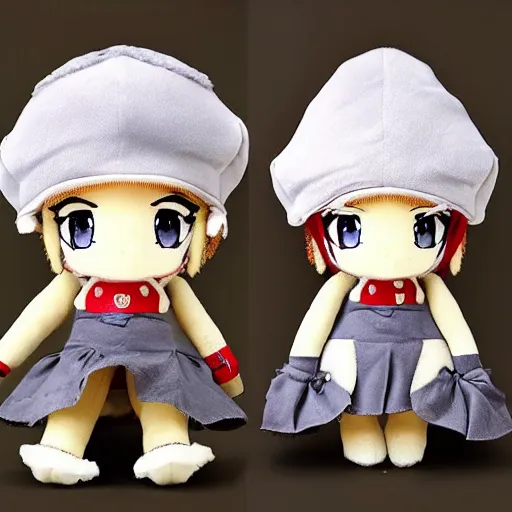 Image similar to cute fumo plush of a farmer girl, peasant anime girl, symmetry