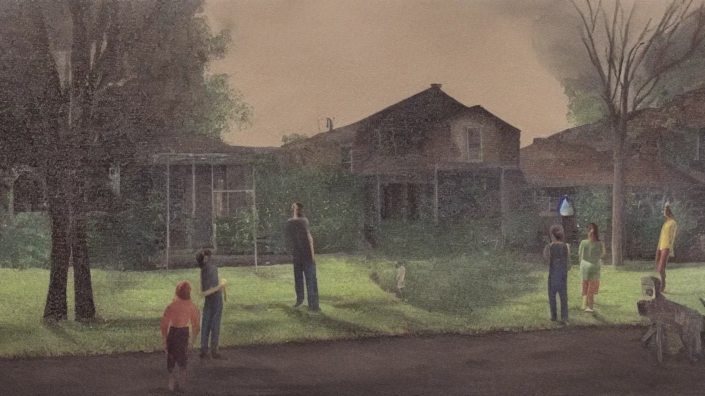 Prompt: a painting in the style of gregory crewdson.