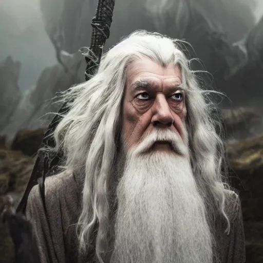 Prompt: Eldritch horror Gandalf the White, photograph, 4k