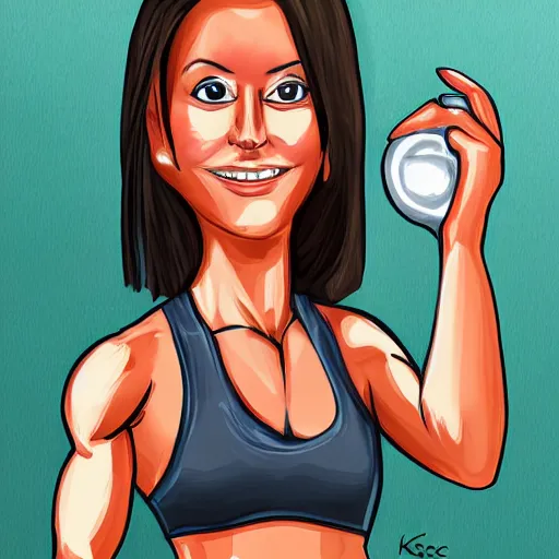 Image similar to muscular Karen asking for the manager, Detailed Digital art, caricature