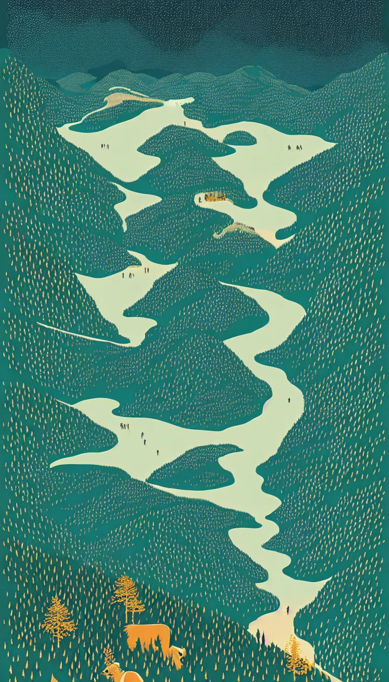 Image similar to olympic national park by victo ngai