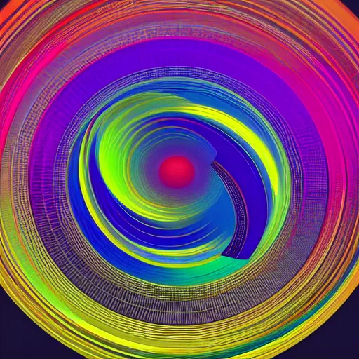 Prompt: a close up of a circular object with many colors, an ultrafine detailed painting by paul bodmer, behance, generative art, fractalism, biomorphic, quantum wavetracing