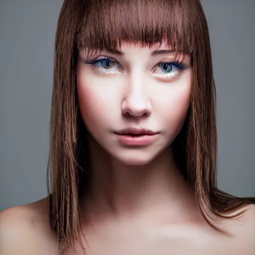 Prompt: very pretty girl with dripping water for hair, headshot, photo, 70mm f3