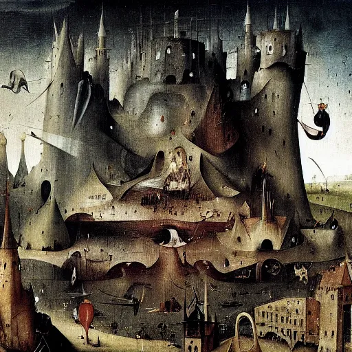 Image similar to the joker, drama, chaos matte painting by hieronymus bosch and zidislaw beksinsky