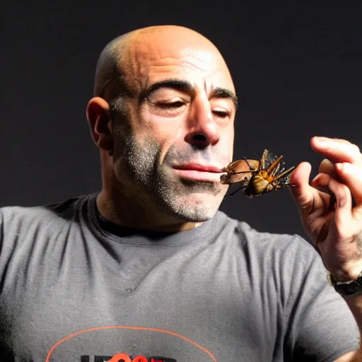 Prompt: joe rogan eating a bug