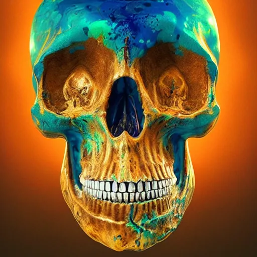 Image similar to portrait_of_a_melting_liquid_skull._intricate_abstract._intricate_artwork._by_Tooth_Wu_wlop_beeple_dan_mumford._octane_render_trending_on_artstation suitable for album cover artwork