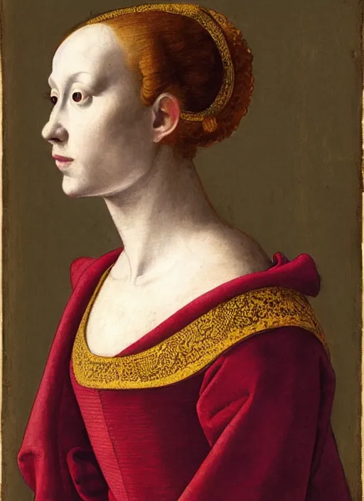Prompt: portrait of young woman in renaissance dress and hennin,
