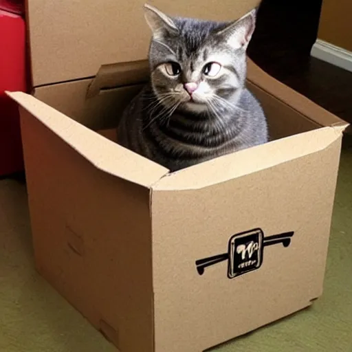 Image similar to cat in a box. hyper realistic.