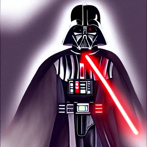 Image similar to Darth Vader, anime illustration, 8k, Artstation
