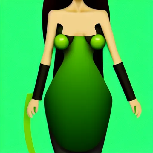 Image similar to Female character, green background, by Andreas Polyviou