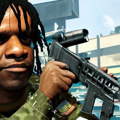 Image similar to chief keef and call of duty warzone 4 k the detailed super realistic