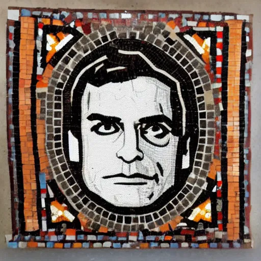 Prompt: John Hamm as a Roman mosaic