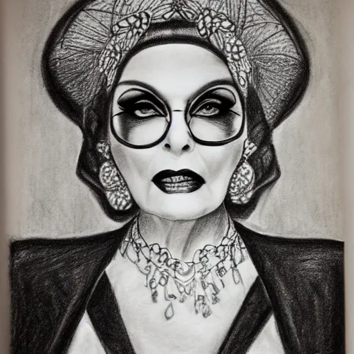 Prompt: Norma Desmond, pencil drawing.