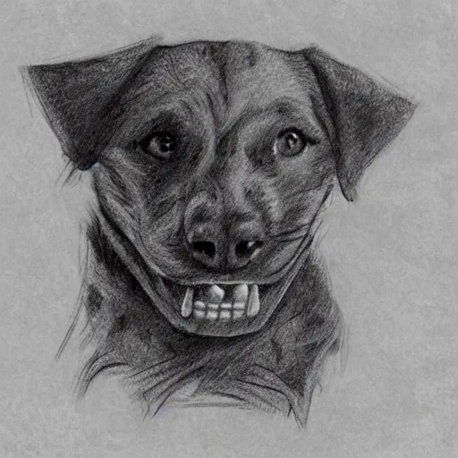 Prompt: “sketch of scary dog”