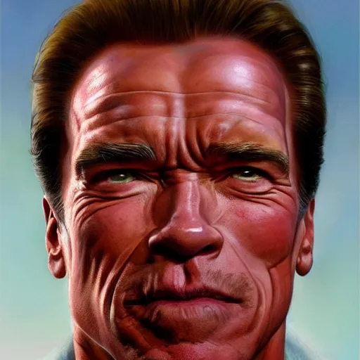 Prompt: Arnold Schwarzenegger portrait art by Donato Giancola and Bayard Wu and artgerm, digital art, trending on artstation, 4k