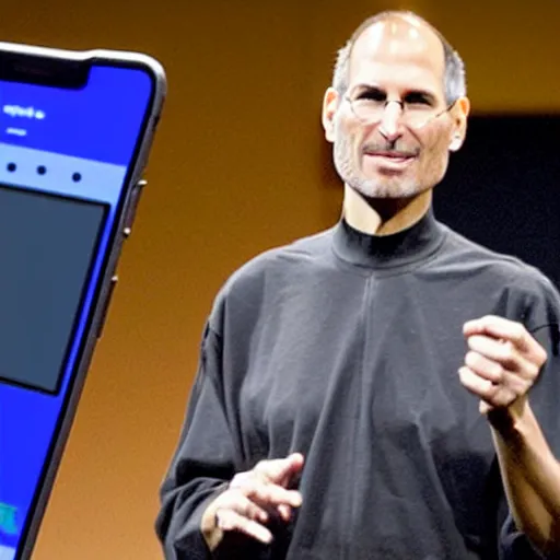Image similar to Last Steve Jobs product demo shows him showing off the iTaser - an advanced taser device