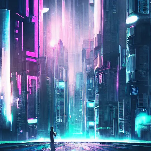 Image similar to “ einstein, cyberpunk art by vincent lefevre, behance contest winner, altermodern, cityscape, synthwave, matte painting ”