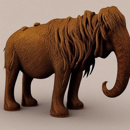 Image similar to golden mammoth in leticia gillett's style 3 d