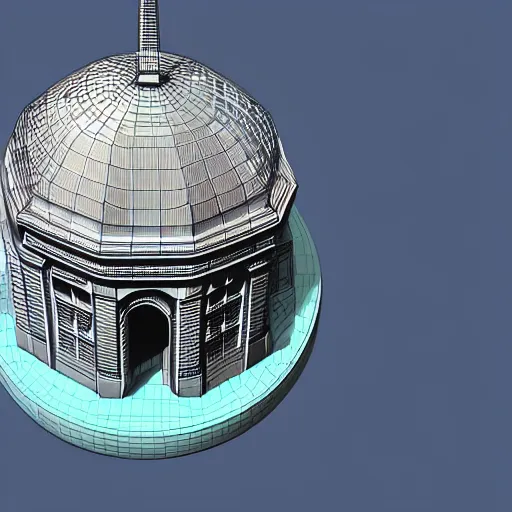 Prompt: an isometric globe with the statue of liberty the eiffel tower and other famous landmarks on it, 3 d render, 3 d model