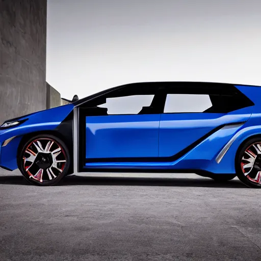 Image similar to the electric suv car tailormade will release in 2 0 3 5, product photography, wrx golf, golf digest