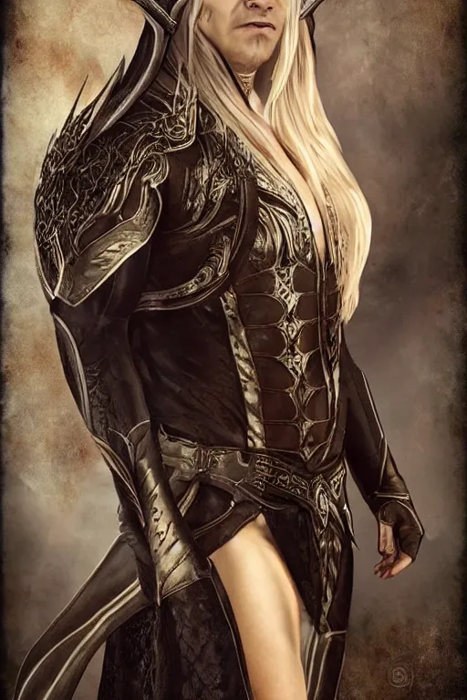 Image similar to nightwish, serene, Male Elven King, muscled, masculine