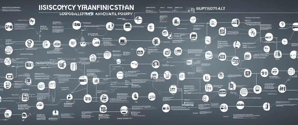 Image similar to isotype chart displaying the supply chain in detail, across multiple phases including logistics, manufacturing, warehousing, and sales, unreal engine, realistic, dramatic lighting, octane render, highly detailed, cinematic lighting, cinematic