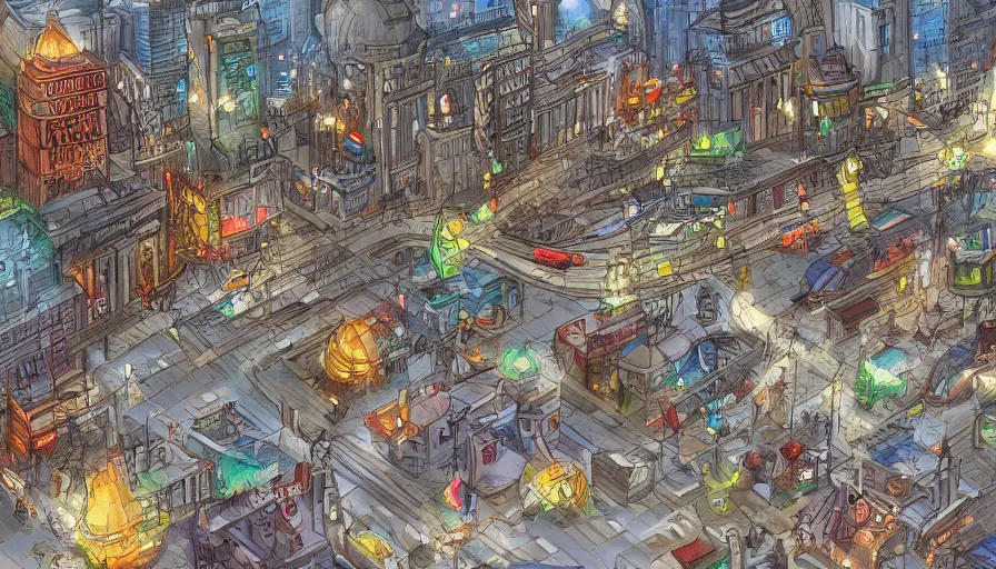 Image similar to city run by rats, digital art, rendering