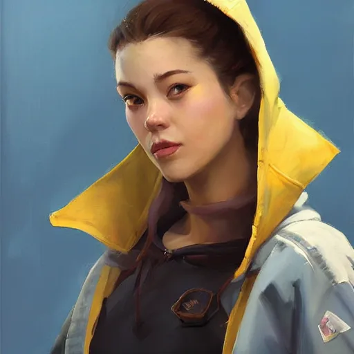 Prompt: greg manchess portrait painting of a beautiful girl wearing a blue hoodie as overwatch character, medium shot, asymmetrical, profile picture, organic painting, matte painting, bold shapes, hard edges, street art, trending on artstation, by huang guangjian and gil elvgren and sachin teng and wlop and rossdraws and greg rutkowski