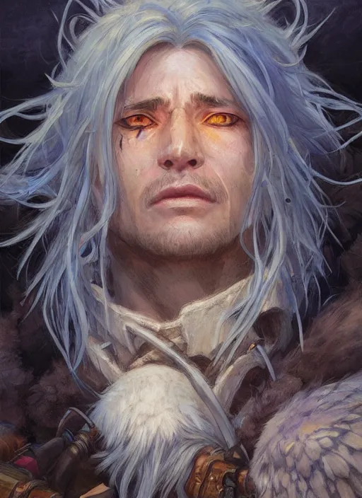 Image similar to howl from howl's moving castle as a realistic fantasy d & d character, closeup portrait art by donato giancola and greg rutkowski, realistic face, digital art, trending on artstation, symmetry!!