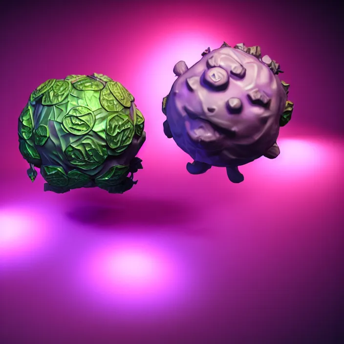 Prompt: high quality 3 d render very cute cabbages money dollar! party! highly detailed, unreal engine cinematic smooth, moody purple glow light, low angle, uhd 8 k, sharp focus