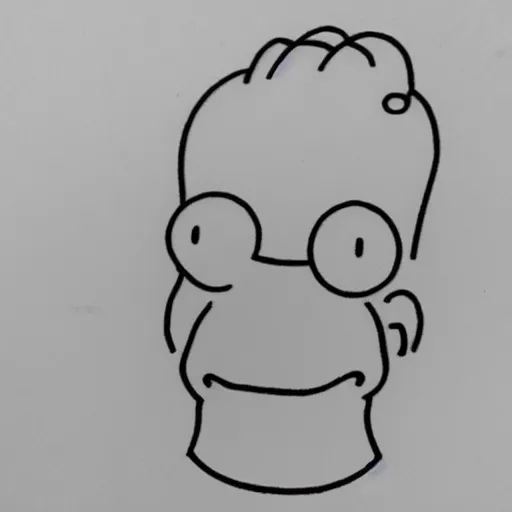 Prompt: homer simpson pencil drawn