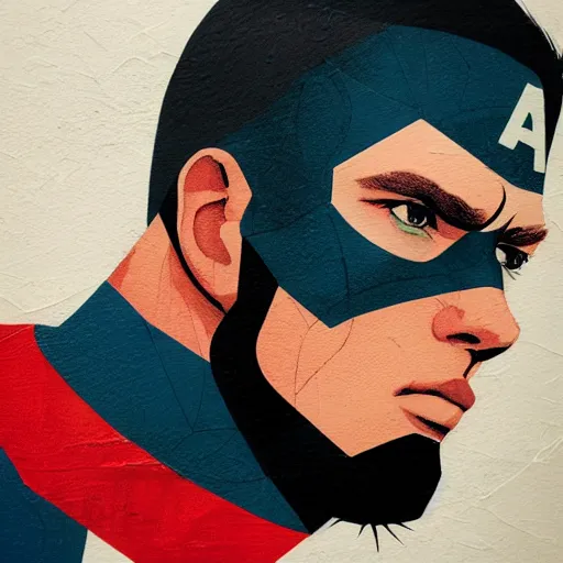 Image similar to Captain America profile picture by Sachin Teng, asymmetrical, Organic Painting , Matte Painting, geometric shapes, hard edges, graffiti, street art:2 by Sachin Teng:4