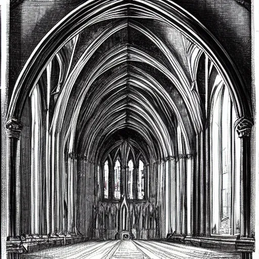 Prompt: design of a gothic cathedral by leonardo