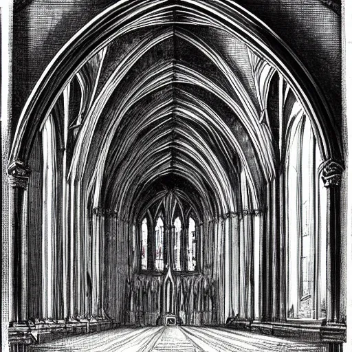 Image similar to design of a gothic cathedral by leonardo