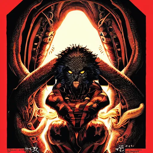 Image similar to portrait of beast from xmen, symmetrical, by yoichi hatakenaka, masamune shirow, josan gonzales and dan mumford, deayami kojima, takato yamamoto, barclay shaw, karol bak, yukito kishiro