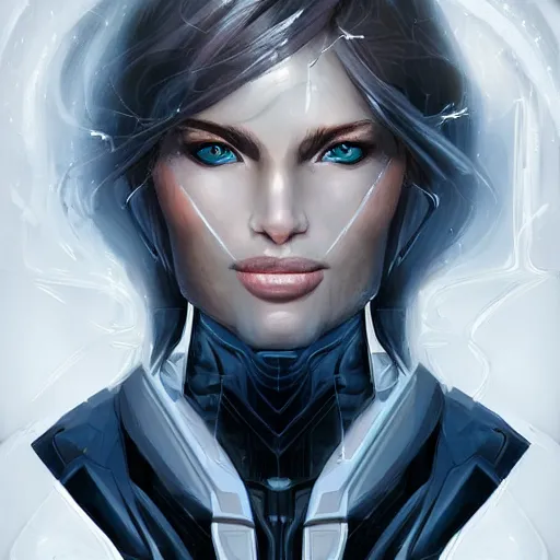 Image similar to woman portrait made out of ice, beautiful, cyborg, comic book art, highly detailed, trending on artstation