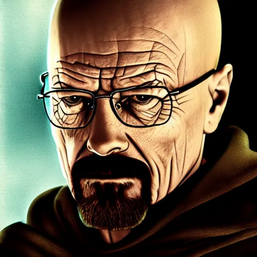 Image similar to walter white from breaking bad wearing knight armor and holding a sword, 4 k, hyper realistic, still, portrait