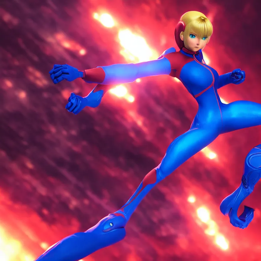 Image similar to zero suit samus, cinematic lighting, volumetric lighting, award winning photography, highly detailed, intricate, sharp focus, 4 k wallpaper, unreal engine, 9 0 mm, f / 1. 4