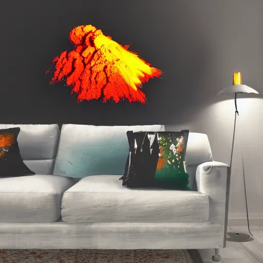 Prompt: a volcano exploding, pop art