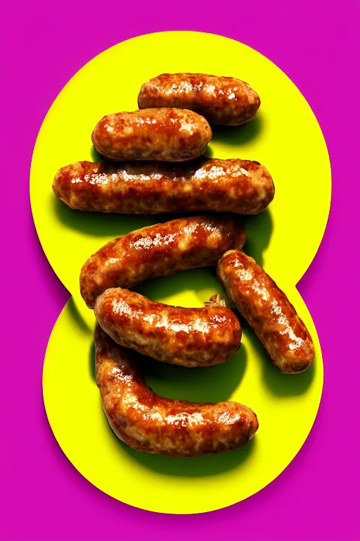 Prompt: nugget and sausage on plate, pop art, by mike swiderek, jorge lacera, ben lo, tyler west, ultrarealistic, sharp focus, rendered by unreal engine 3