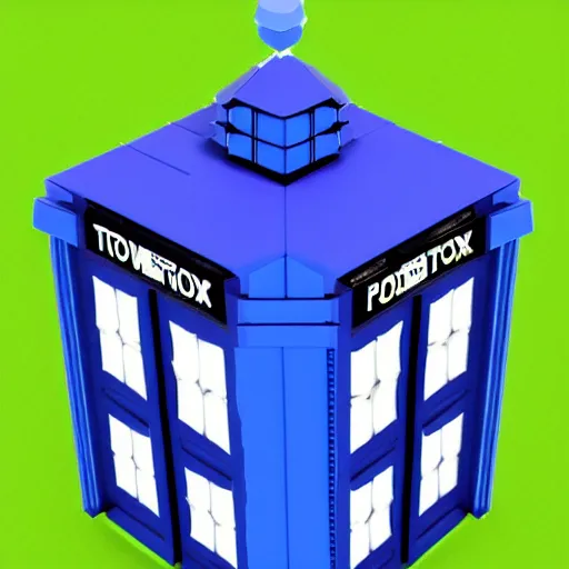 Image similar to low poly tardis from dr. who