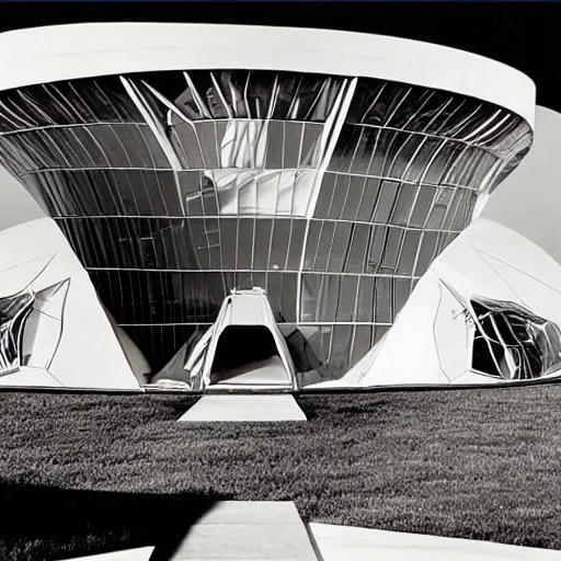 Prompt: futuristic dwelling by buckminster fuller and syd mead, contemporary architecture, photo journalism, photography, cinematic, national geographic photoshoot